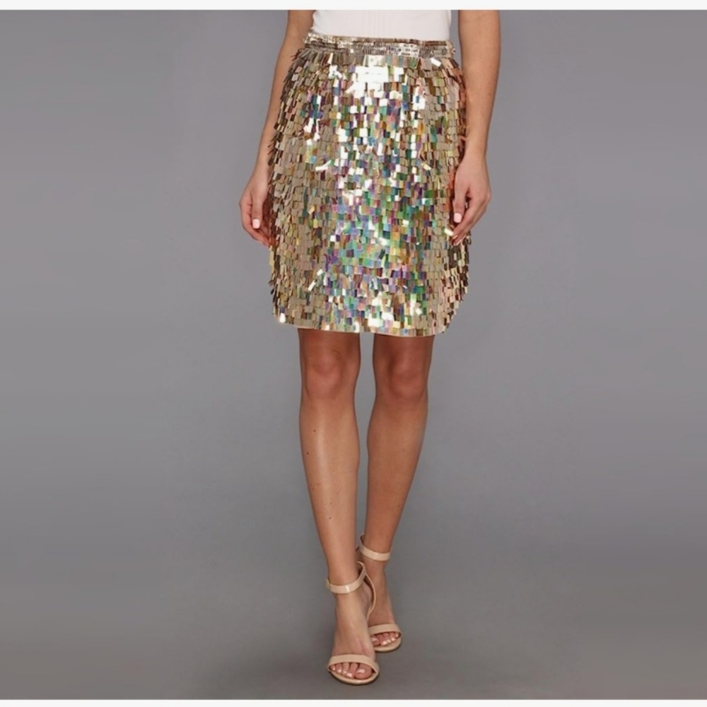 ✨️ French Connection Shimmer Fringe Pencil Skirt